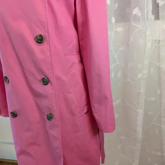 Bromley Sport Pink Double Breasted Trench Coat, Size M - Picture 6 of 8